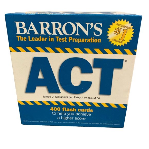 Barrons ACT Flash Cards Test Preparation High Score Study Guide - Picture 1 of 8